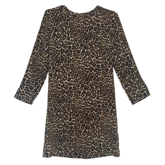 J. Crew Leopard Print Shift Dress Size 00 Animal Print 3/4 Sleeve. - Picture 1 of 8